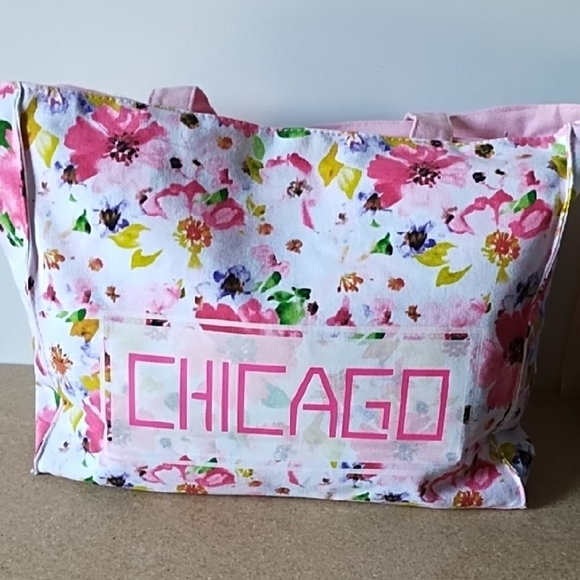 Robin Ruth Chicago Pink Watercolor Floral Medium Bag - Picture 1 of 10